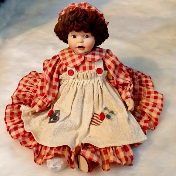 Other - Vintage Porcelain Doll Yarn Hair Stuffed Body